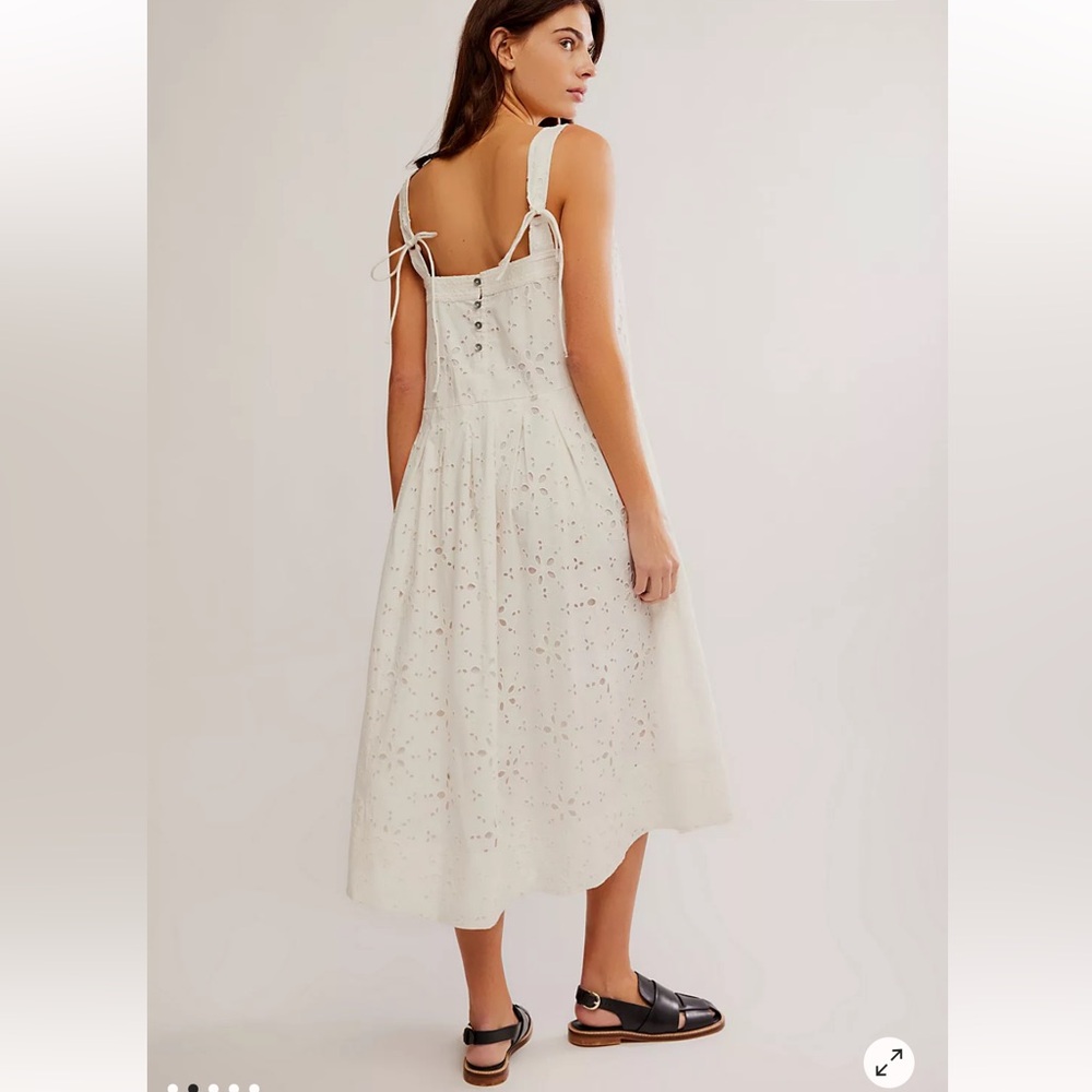 New Free People Primavera Eyelet Midi Dress White